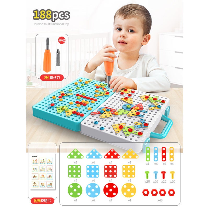 Children'S Early Education Screw Nut Disassembly Toy Spell Disassembly Electric Drill Puzzle Diy Puzzle Toy Steam - Image 1