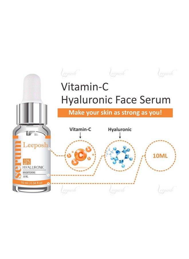 leeposh مصل ديرمارولر، مصل حمض الهيالورونيك، مصل فيتامين سي بنسبة 10%، مصل مضاد للشيخوخة، ترطيب مكثف + مرطب، مصل حمض الهيالورونيك غير الدهني من فيجان بيست - Image 5