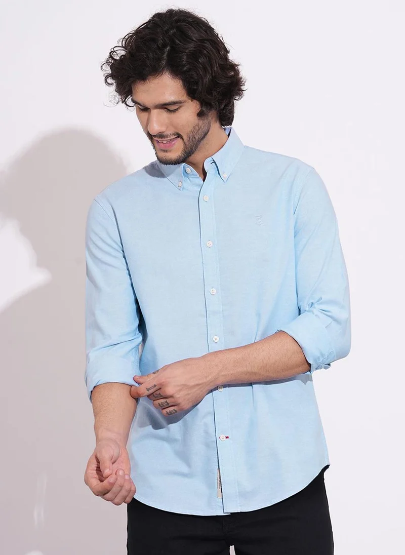 بيينغ هيومان Slim Fit Pure Cotton Button-Down Collar Long Sleeves Casual Shirt
