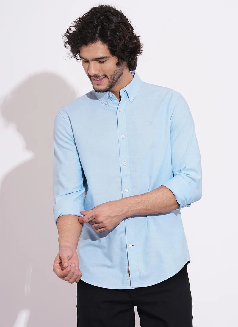 بيينغ هيومان Slim Fit Pure Cotton Button-Down Collar Long Sleeves Casual Shirt