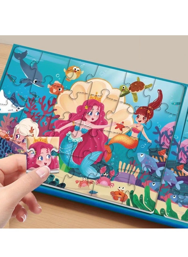 تشغيل المكالمة مجموعة ألغاز مغناطيسية للأميرة مكونة من قطعتين للأطفال الصغار من 3 إلى 5 سنوات، 48-63 قطعة ألغاز سفر للأطفال من سن 4 إلى 6 سنوات، ألعاب أنشطة رحلات السيارات والطائرات والطرق البرية للفتيات من سن 3 إلى 4 إلى 5 سنوات، هدايا عيد ميلاد - Image 2