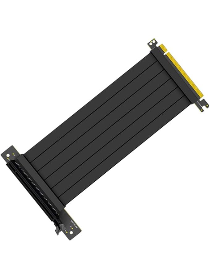 كابل رافع PCI E بزاوية 90 درجة، ممتد محمي يقلل من شد الكابل، أسود، 15X10 2X8 4 سم - Image 1