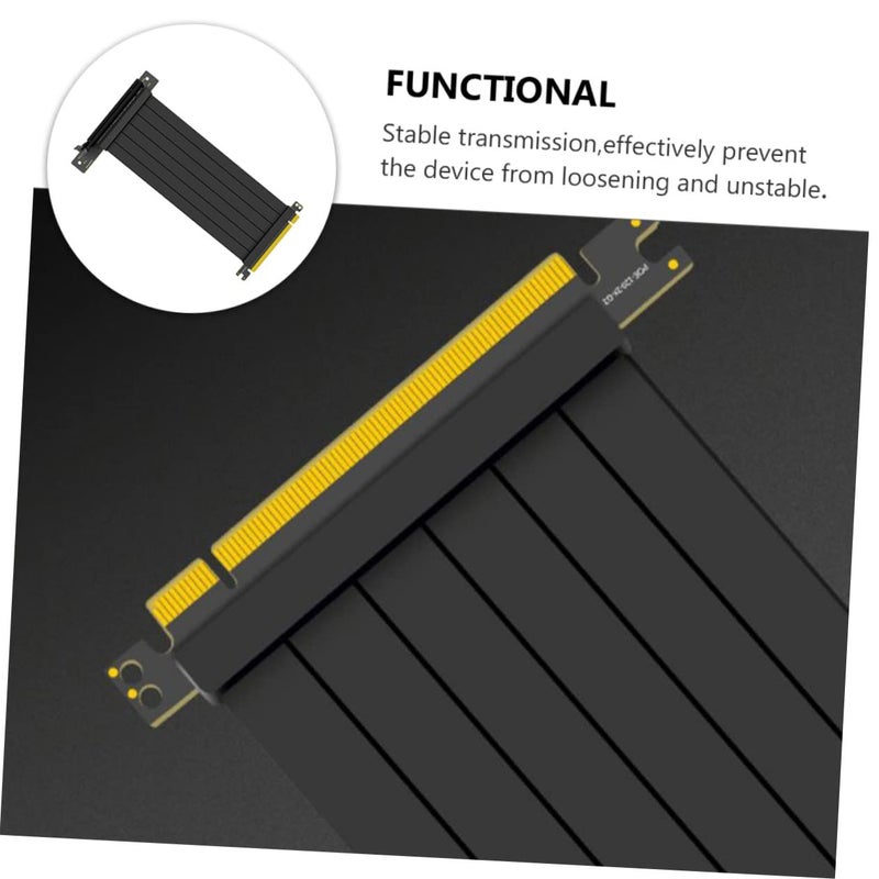 كابل رافع PCI E بزاوية 90 درجة، ممتد محمي يقلل من شد الكابل، أسود، 15X10 2X8 4 سم - Image 3