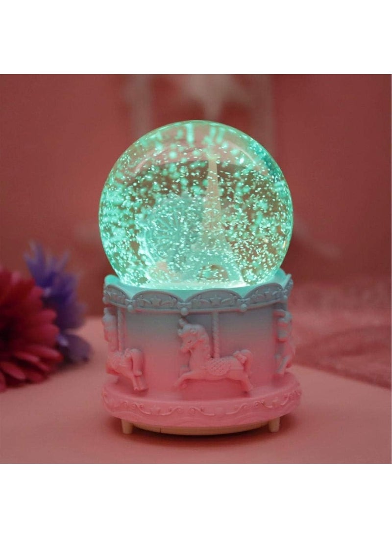 Keyfimshop - Colorful Eiffel Tower Medium Lighted Musical Snow Globe - Image 1