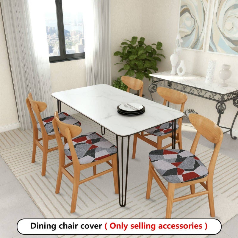 6pcs Modern Geometric Print Elastic Chair Seat Covers 22x22inch Washable for Home Office Restaurant Decor - Image 5
