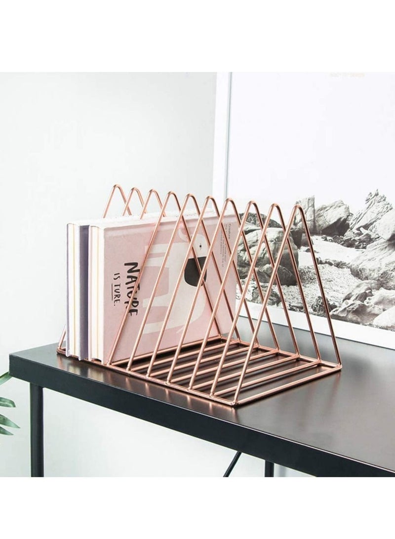 Y&D 7 Slot Vinyl Record Stand Holder Desktop Album Storage Rack Triangle Shelf Display for Office Home  - Image 5