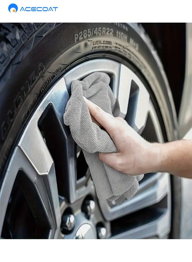 ايسكوت طقم 10 قطع مناشف مايكروفايبر رمادية امتصاص فائق ومتعددة الاستخدامات - لا تترك وبر - مناشف مايكروفايبر، مناشف تنظيف، مناشف مطبخ، مناشف حمام، مناشف سيارة، مناشف زجاج، مناشف رمادية، مناشف متعددة الاستخدامات، - Image 5