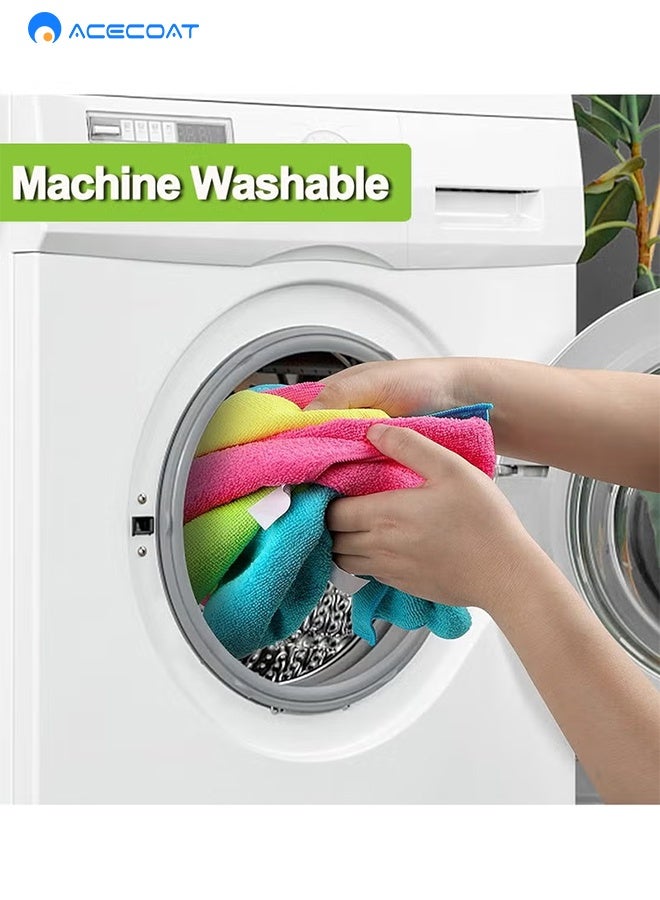 ACECOAT 9.84 X 9.84 Inch Multi-Surface Microfiber Cleaning Cloths | Multicolor - (Pack Of 10) | Premium Microfiber Towels For Cleaning Glass, Kitchens, Bathrooms, Automotive - Image 3