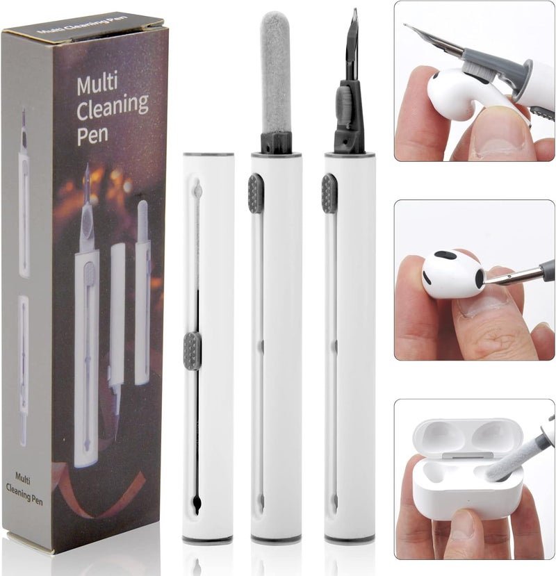 Cleaning Kit for Airpods - Cleaner for Airpods - 3 in 1 Multifunctional Headphone Cleaning Set Tool Soft Brush Flocking Sponge for Huawei Samsung MI Earphones - Image 1