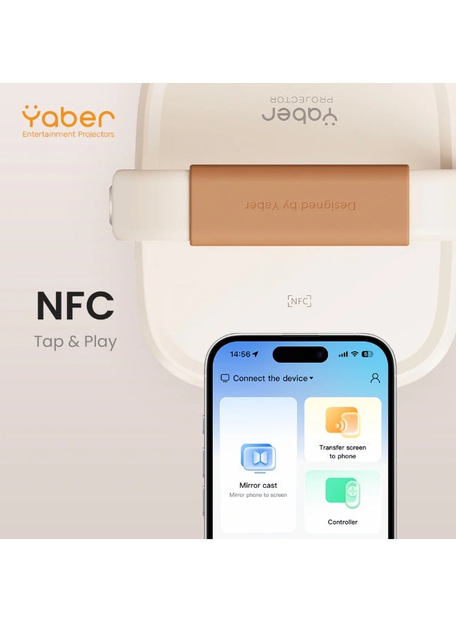 Yaber Smart Projector +T2 - A cinematic experience with a screen up to 120 inches, JBL sound, and a long-lasting battery for endless entertainment. - Image 3