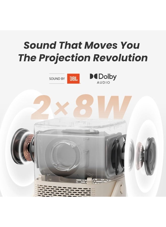 Yaber Smart Projector +T2 - A cinematic experience with a screen up to 120 inches, JBL sound, and a long-lasting battery for endless entertainment. - Image 4