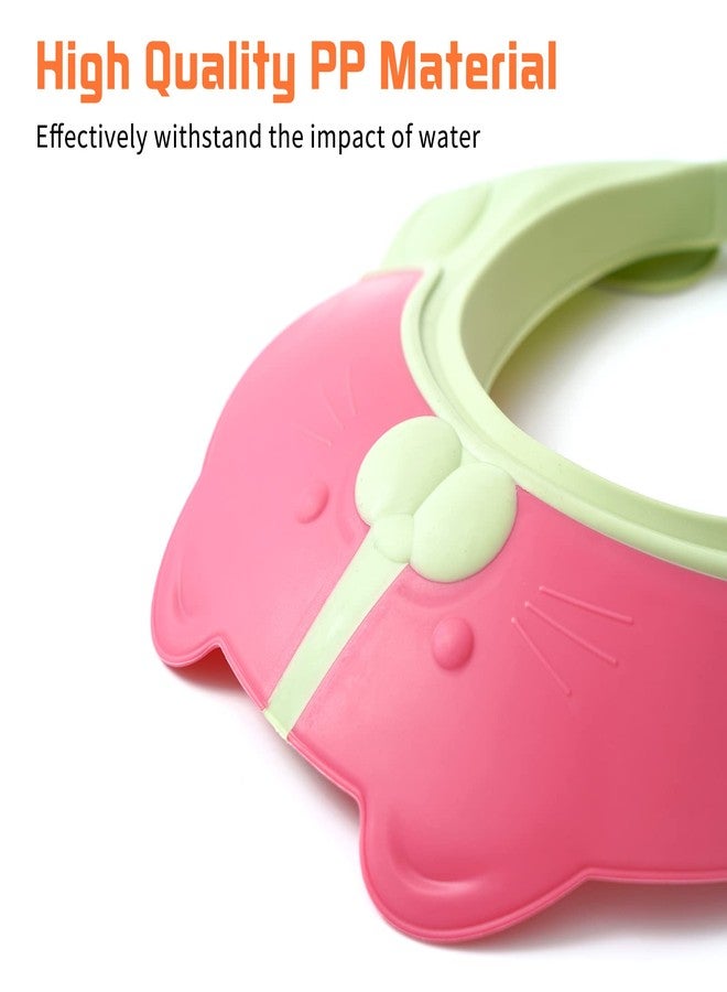 Reidio Baby Shower Cap Bathing Protection Silicone Adjustable Foldable Hair Washing Hat Shampoo Cap for Baby Toddler Kid Portable (Pink) - Image 4