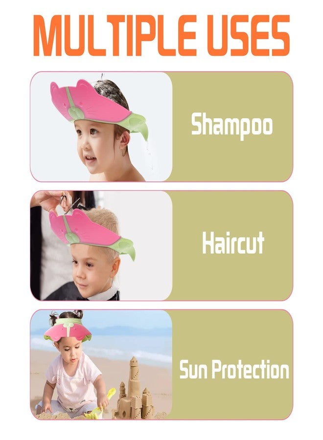 Reidio Baby Shower Cap Bathing Protection Silicone Adjustable Foldable Hair Washing Hat Shampoo Cap for Baby Toddler Kid Portable (Pink) - Image 5