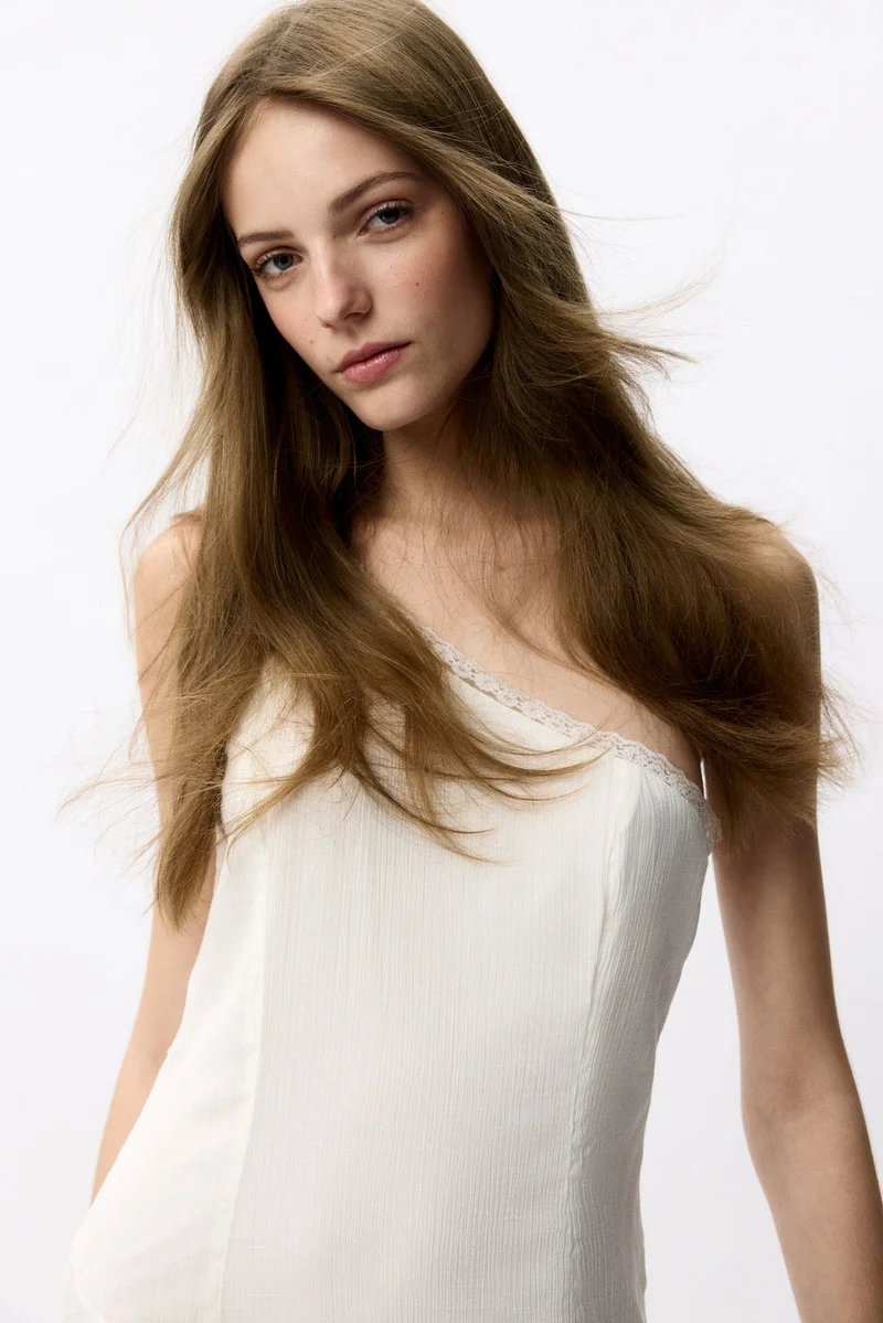 H&M Flounced one-shoulder dress