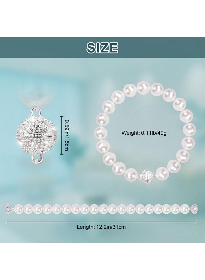 اوليب أربطة ستائر مغناطيسية من AULEEP، عبوتان من حاملات الستائر اللؤلؤية مع ستائر ذات حبل مرن مزدوج، أربطة ستائر عصرية للمنزل والمكتب وتزيين النوافذ (أبيض) - Image 2