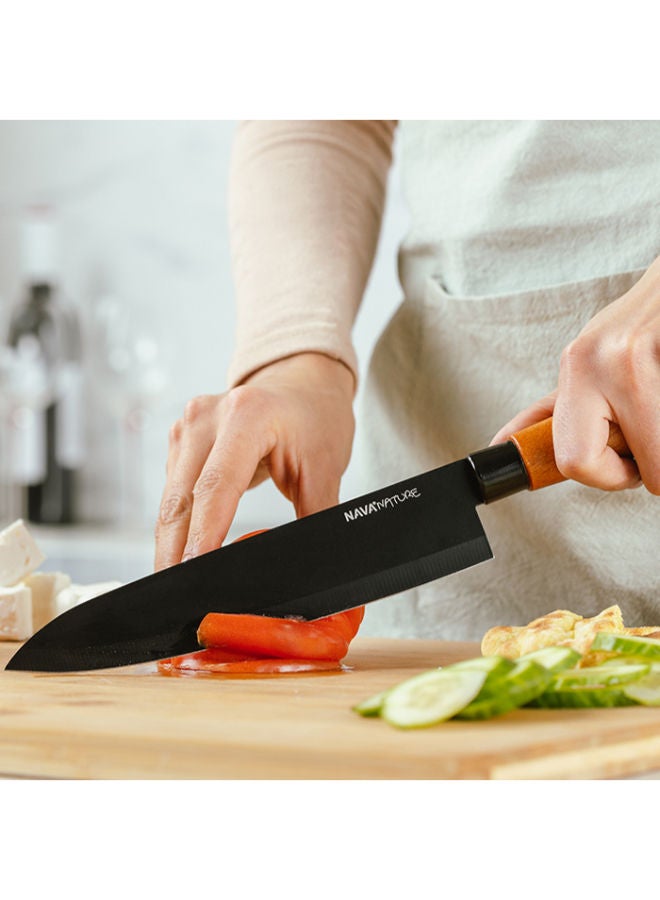 نافا سكين طاهي من الفولاذ المقاوم للصدأ "ناتشر" بمقبض خشبي وطبقة غير لاصقة - Image 2