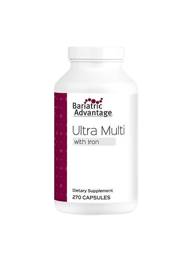 Bariatric Advantage - Ultra Multivitamin with Iron - Ultra Multi with Iron - Capsule Format Multivitamin - Provides Full Complex of B Vitamins - with Vitamin C, Chromium & More - 270 Capsules - Image 1