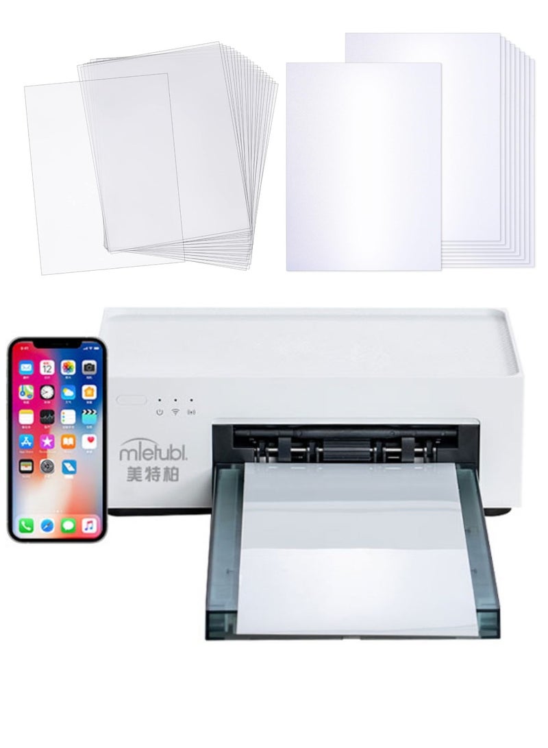 mietubl MTB-PP01 195X100MM Mini Phone Skin Printer Photo Printer, Wi-Fi, Printer App Contacted Full-Color, Instant Printer For iPhone, Android, Smartphone, Thermal Dye Sublimation Printer For Home & Commercial Use  - Image 1
