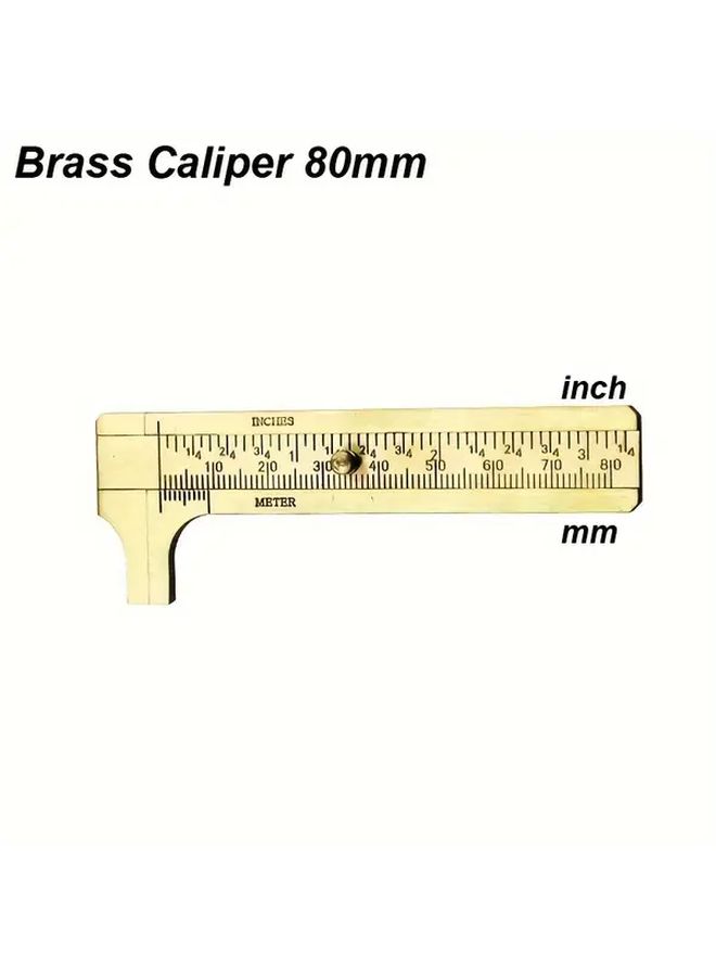 Brass Compact Vernier Caliper 120mm Dual Metric Imperial Precision Measuring Tool With Vernier Scale Jaw Mechanism For Diy Making Crafting - Image 3