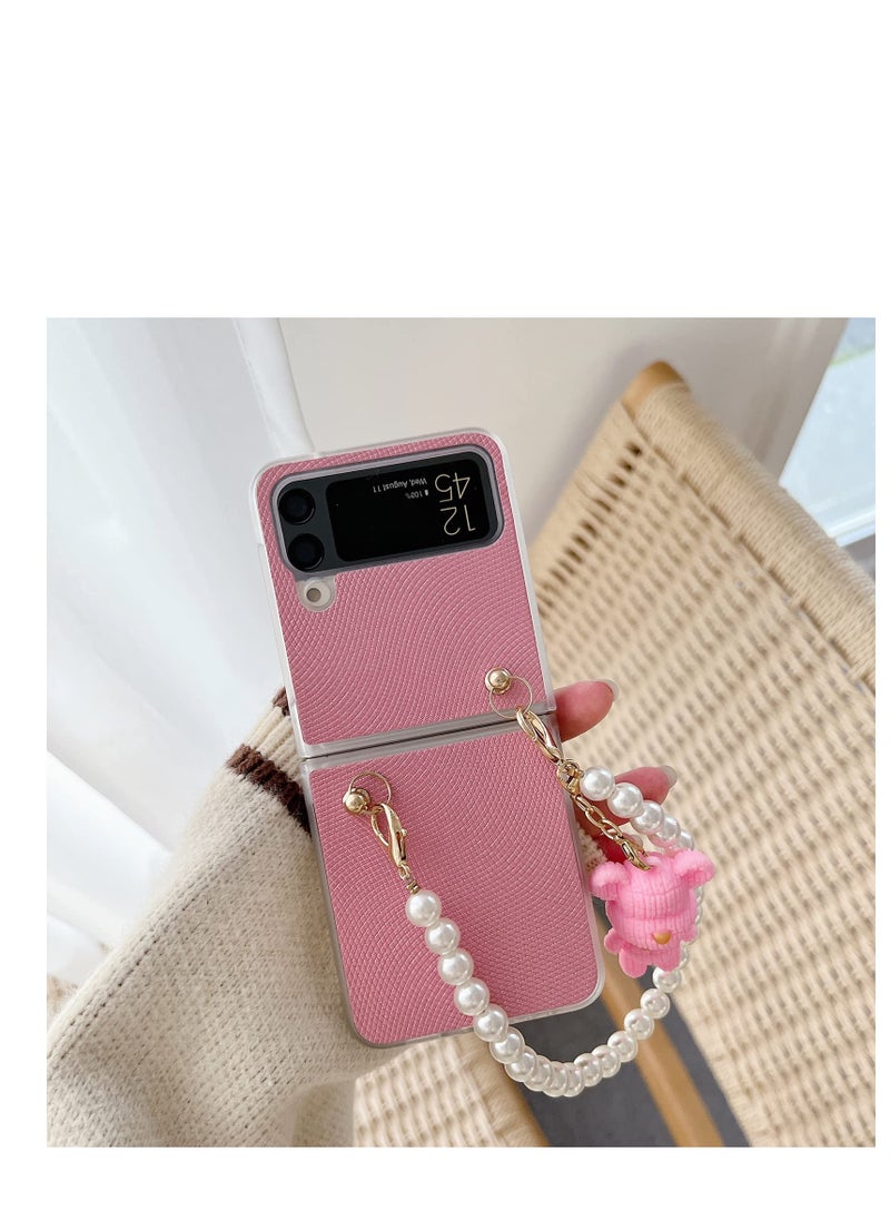 SYOSI - Case for Samsung Z Flip 4, Case Glitter with Pearl Bracelet Lanyard, Protective Cases Cover for Samsung Galaxy Z Flip4 - Image 1