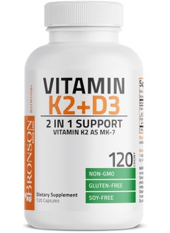 Bronson Vitamin K2+D3, 2 IN 1 Support(MK-7) 120 Capsules  - Image 1