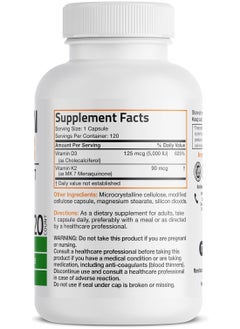 Bronson Vitamin K2+D3, 2 IN 1 Support(MK-7) 120 Capsules  - Image 2