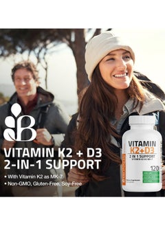 Bronson Vitamin K2+D3, 2 IN 1 Support(MK-7) 120 Capsules  - Image 3