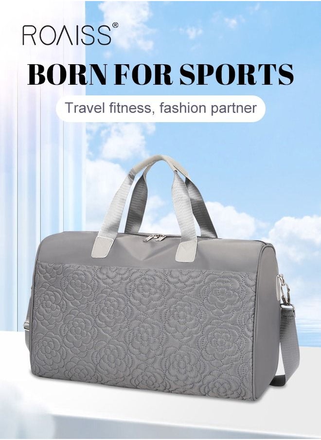 roaiss Floral Travel Duffel Bag Large Capacity Lightweight Waterproof Oxford Fabric Multipurpose Shoulder Luggage Bag for Fitness Sports Training Trip for Unisex  - Image 1