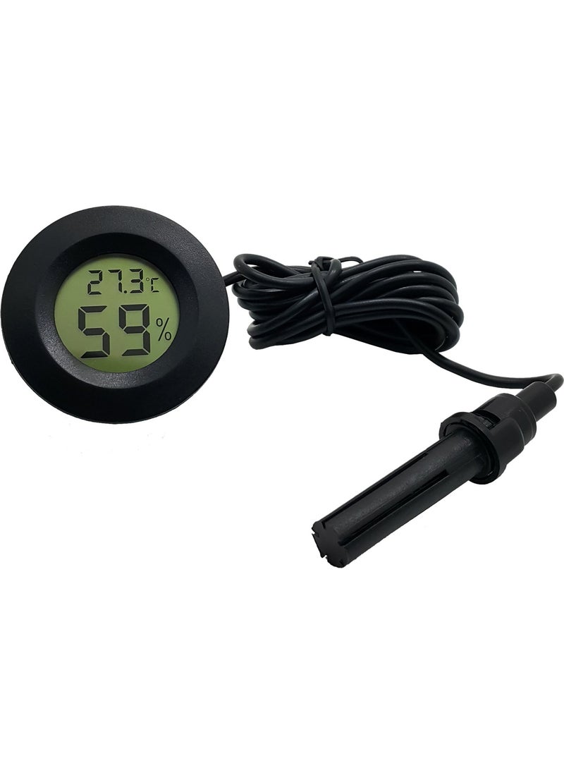 Thermometer Temperature Clock with Probe for Refrigerator, Humidity Meter Thr159