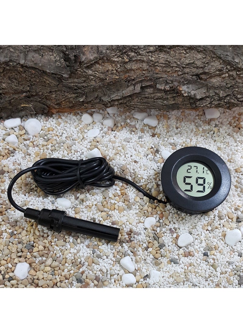 Thermometer Temperature Clock with Probe for Refrigerator, Humidity Meter Thr159