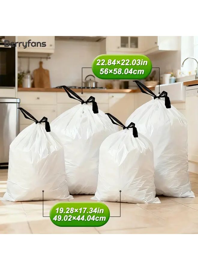 104 كيس قمامة ثقيل برباط سحب 2.64.5 جالون 28 لتر - أسود بحبل - Image 2