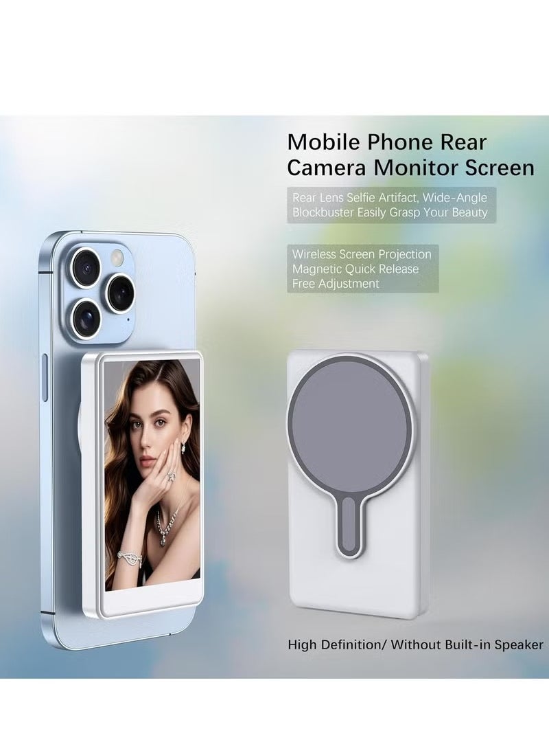 Generic Vlog Selfie Monitor Screen for Smartphones  4-Inch Wireless Rear Camera Display with Magnetic Mount & Remote Control Ideal for Live Streaming Vlogging, Selfies  Compatible with iPhone and Android Compact & Portable  - Image 2