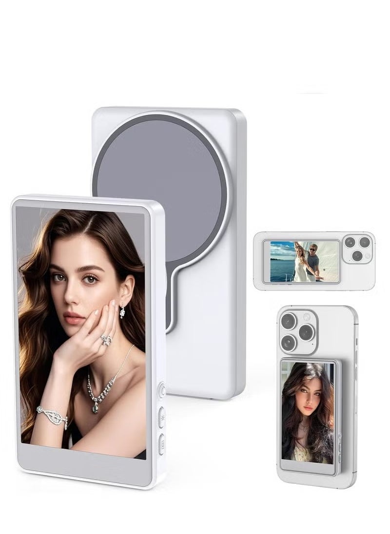 Generic Vlog Selfie Monitor Screen for Smartphones  4-Inch Wireless Rear Camera Display with Magnetic Mount & Remote Control Ideal for Live Streaming Vlogging, Selfies  Compatible with iPhone and Android Compact & Portable  - Image 1