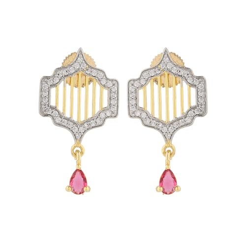 VOYLLA Shahi Dwar Gulbahar Necklace Set For Women, Festive, Wedding, Royal, Cocktail, American Diamond, Gift for Women & Girls, Womens Gift - Image 5