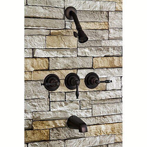 Kingston Brass KB235KL Tub and Shower Faucet with 3 Handle, Oil Rubbed Bronze - Image 2