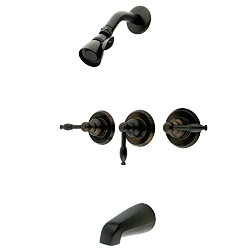 Kingston Brass KB235KL Tub and Shower Faucet with 3 Handle, Oil Rubbed Bronze - Image 4