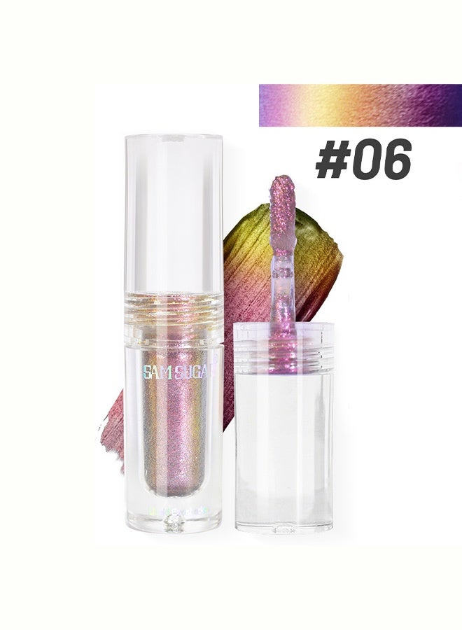 SAM SUGAR Multi-Chrome Liquid Eyeshadow, Long-Lasting Chameleon Glitter Eyeshadow, Buildable Holographic Shimmer Makeup for Eyes & Face #06 - Image 2