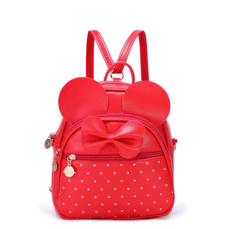 KL928 Girls Mini Backpack Bowknot Polka Dot Cute Small Daypacks Convertible Shoulder Bag Purse for Women - Image 1