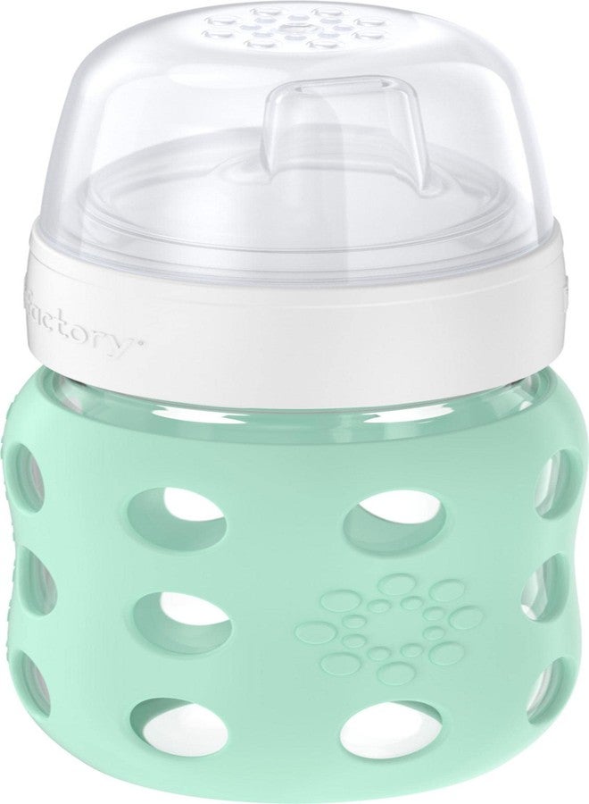 Lifefactory 8-Ounce Wide Neck Glass Baby Bottle with Protective Silicone Sleeve and Sippy Spout, Mint (LG2251WMI4) - Image 2