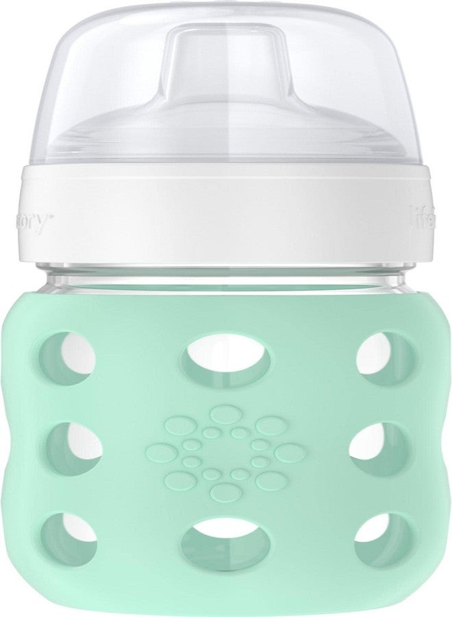 Lifefactory 8-Ounce Wide Neck Glass Baby Bottle with Protective Silicone Sleeve and Sippy Spout, Mint (LG2251WMI4) - Image 1