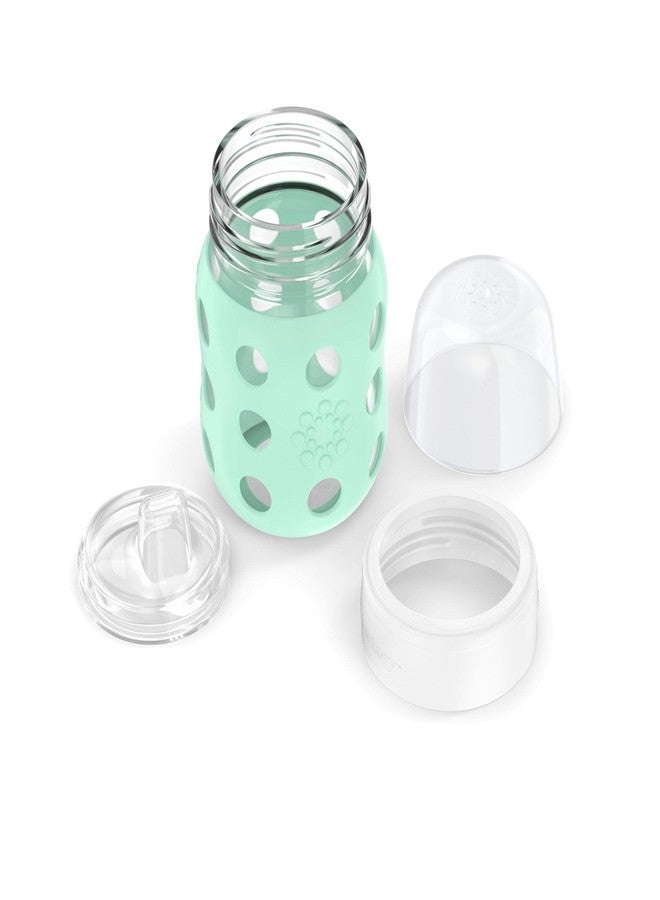 Lifefactory 8-Ounce Wide Neck Glass Baby Bottle with Protective Silicone Sleeve and Sippy Spout, Mint (LG2251WMI4) - Image 4