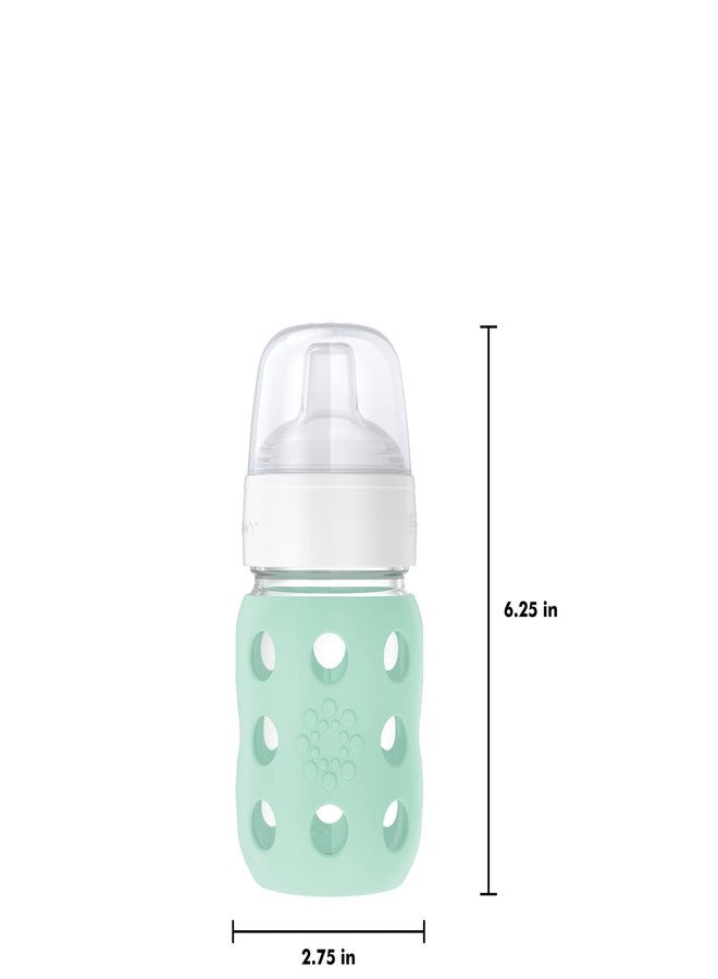 Lifefactory 8-Ounce Wide Neck Glass Baby Bottle with Protective Silicone Sleeve and Sippy Spout, Mint (LG2251WMI4) - Image 5