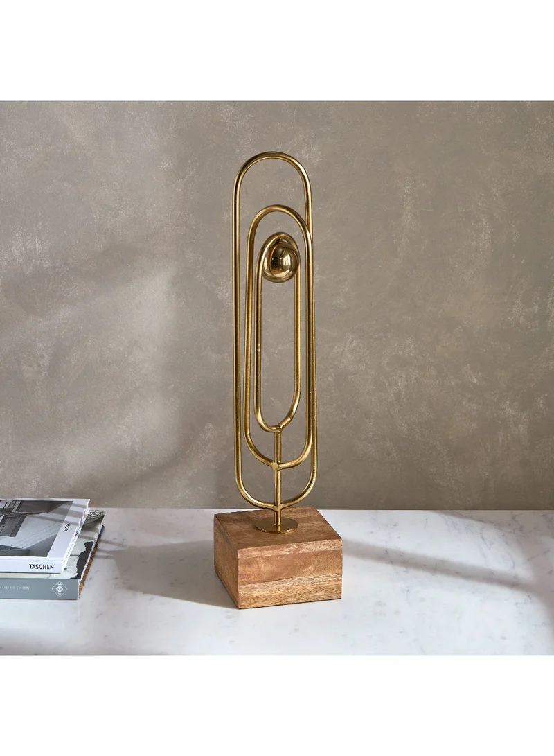 Home Box Liv Wood and Metal Decorative Accent 10 x 43 x 10 cm