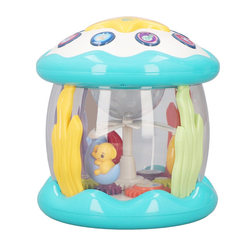 Kids Musical Drum Toy 360° Rotating Premium Plastic Drum With Lights Melodic Music - Safe Sensory Educational Toy for Crawling Walking Toddlers - Image 1