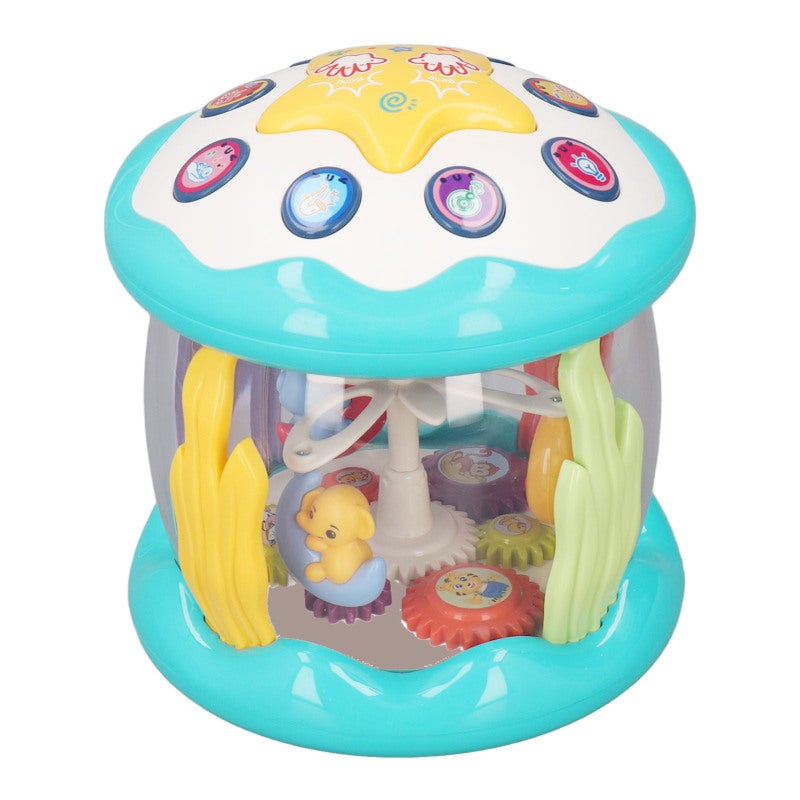 Kids Musical Drum Toy 360° Rotating Premium Plastic Drum With Lights Melodic Music - Safe Sensory Educational Toy for Crawling Walking Toddlers - Image 2