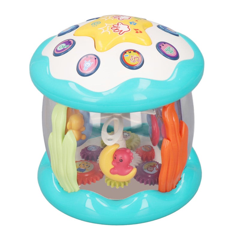 Kids Musical Drum Toy 360° Rotating Premium Plastic Drum With Lights Melodic Music - Safe Sensory Educational Toy for Crawling Walking Toddlers - Image 5