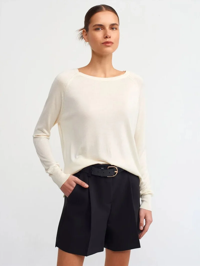 ديلفين Dilvin Women’s Ribbed Crew Neck Sweater