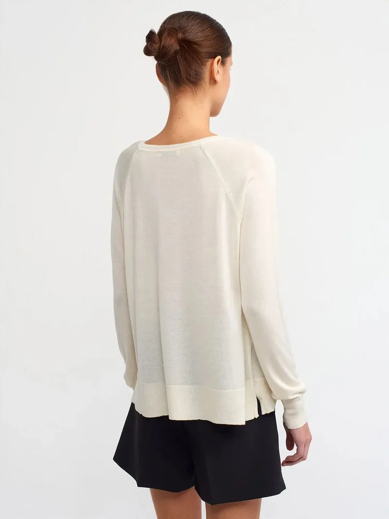 ديلفين Dilvin Women’s Ribbed Crew Neck Sweater