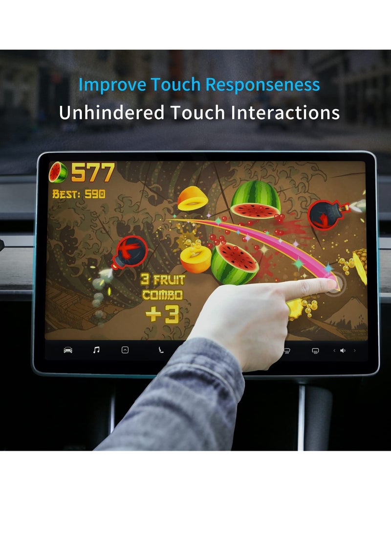 erorex Tempered Glass Matte Screen Protector Compatible With Tesla Model 3 Model Y Center Control Touch Screen Car Navigation Tempered Glass Accessories Anti Glare Anti Fingerprint  - Image 3