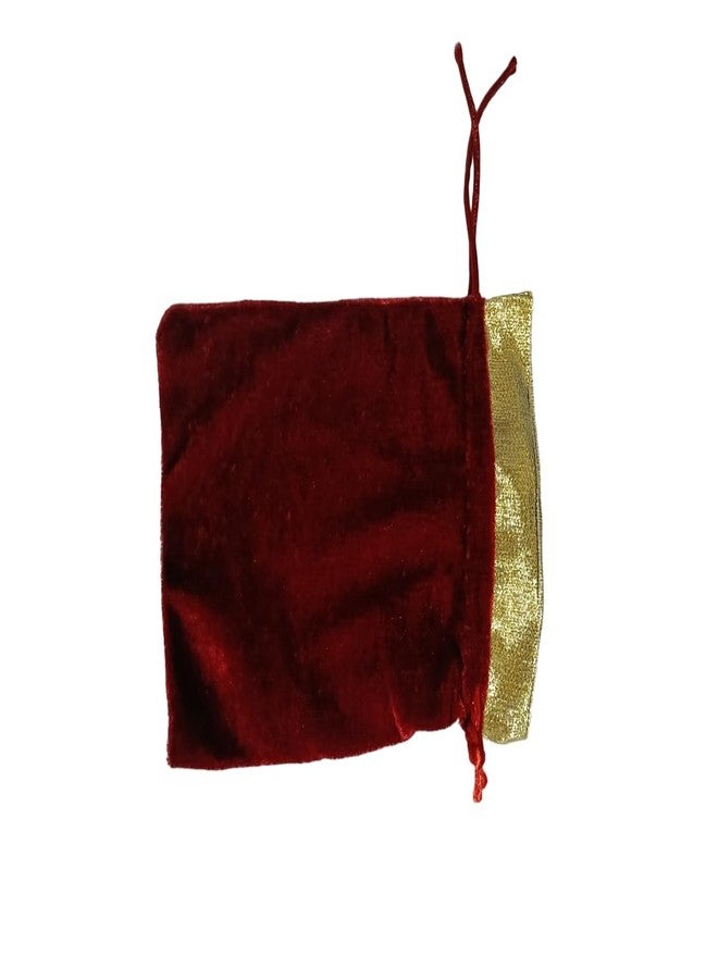 3A Featuretail Velvet Drawstring Pouch for Dry Fruits Packing, Velvet Shagun Potli, Velvet Guthi Bag for Jewellery, Wedding Party Favor Gift Bags (13CM X 17CM 25pc Set, Maroon Velvet Color) - Image 3